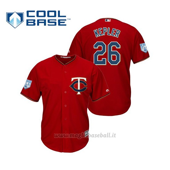 Maglia Baseball Uomo Minnesota Twins Max Kepler Cool Base Entrenamiento De Primavera 2019 Rosso